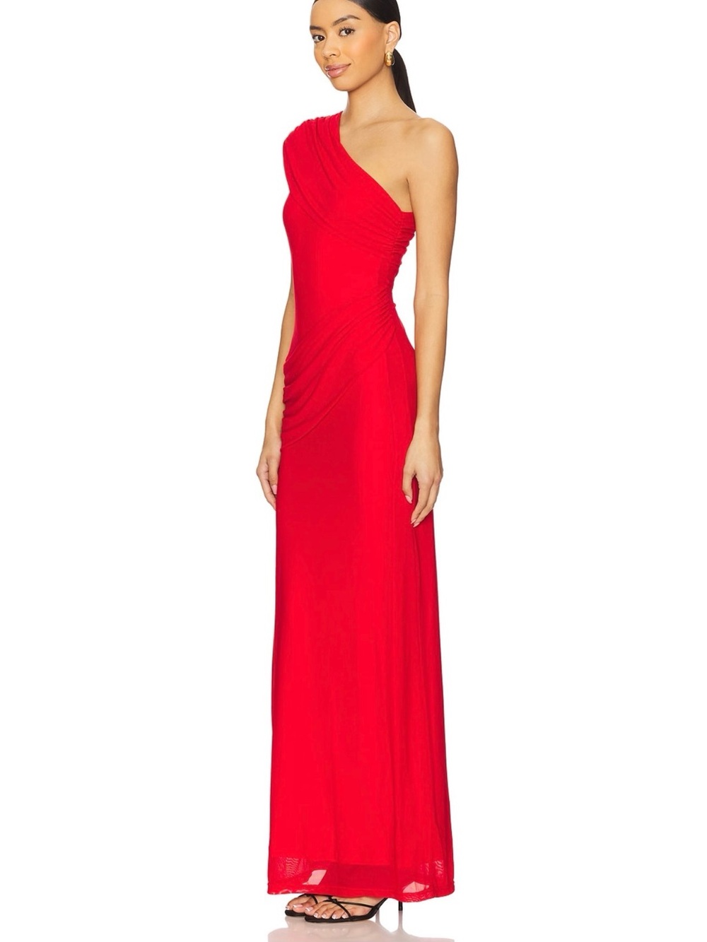 superdown One-Shoulder Red Maxi Dress